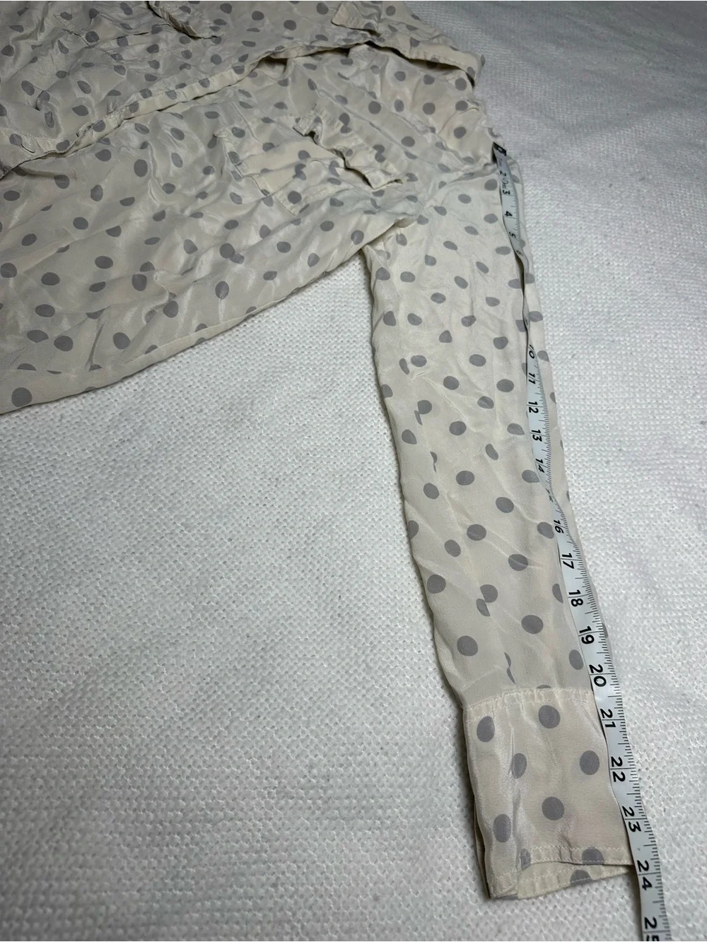J.Crew 100% Silk Polka Dot Button-Down Shirt - Women’s Size 12